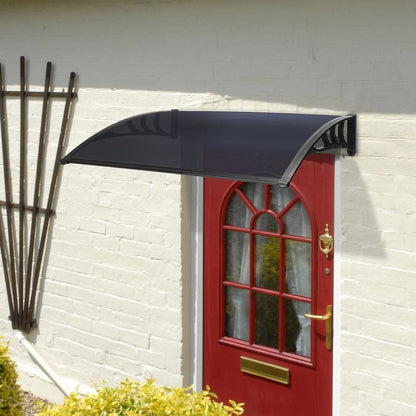 Tinted Door Garden Canopy Black 1.2m