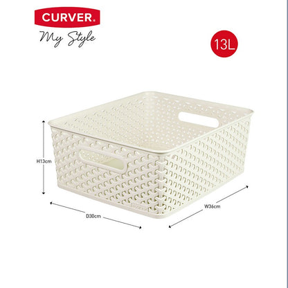 Plastic Storage Basket 13 Litres - White My Style by Curver