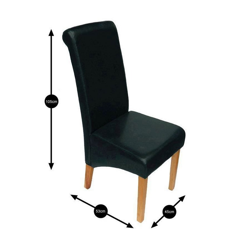 London Dining Chair Wood & Faux Leather Black