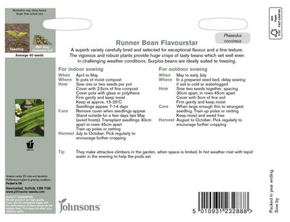 Johnsons Runner Bean Flavourstar Seeds