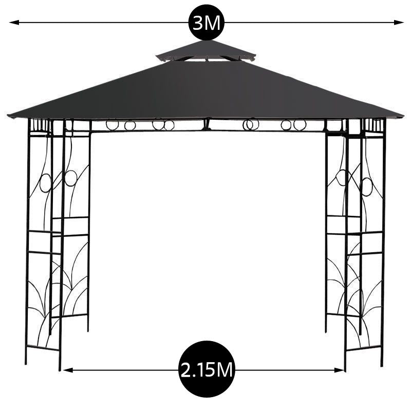 Merion Garden Gazebo by Croft with a 3 x 3M Charcoal Canopy - Croft Home & Garden