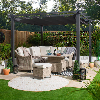 Premium Garden Gazebo 3x3m with a Charcoal Canopy + FREE Gazebo Cover Cream