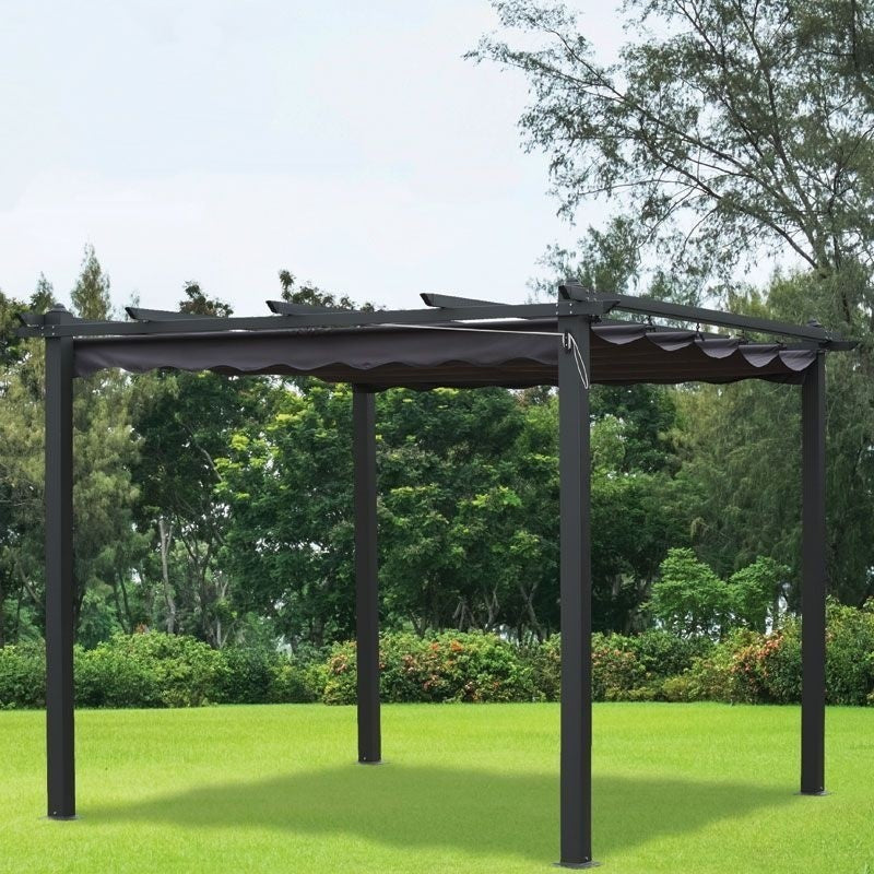 Premium Aluminium Garden Gazebo 3x3m by Croft with a Charcoal Canopy - Croft Home & Garden