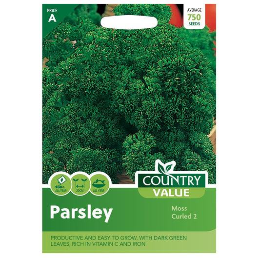 Country Value Parsley Moss Curled 2 Seeds