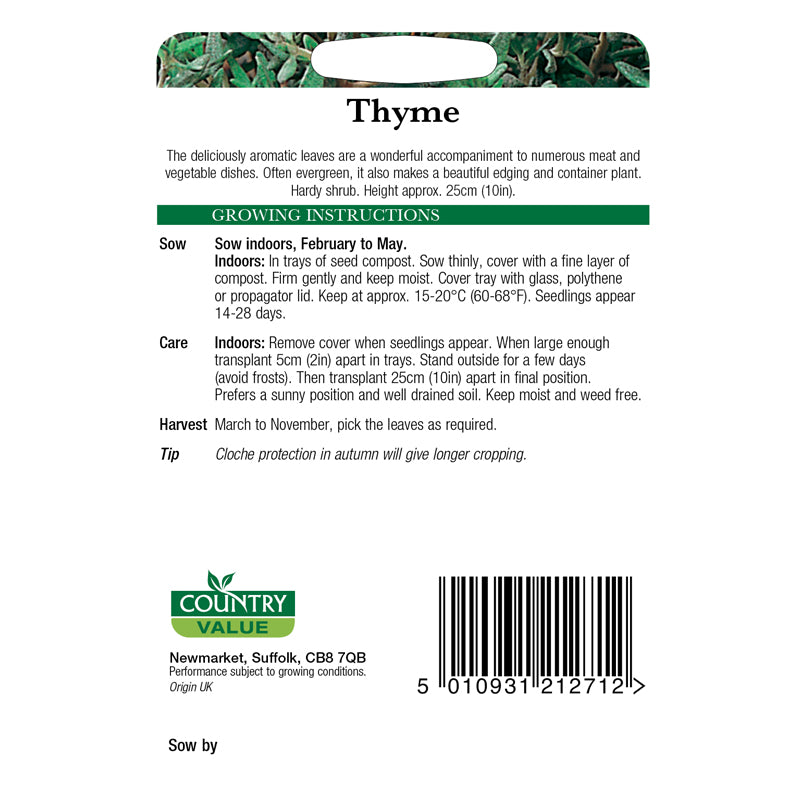 Country Value Thyme Seeds