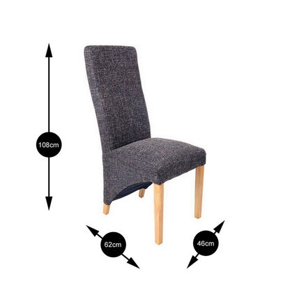 Baxter Dining Chair Wood & Fabric Dark grey