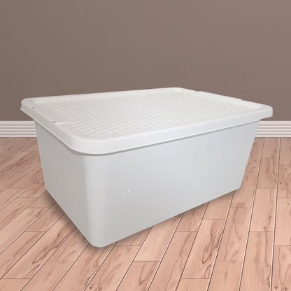 Plastic Storage Box 45 Litres - Cream by Simply Rattan