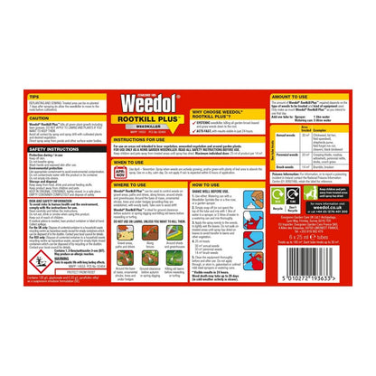 Weedol 6 Pack Rootkill Tubes Weed Killer - 180 Square Metres Coverage