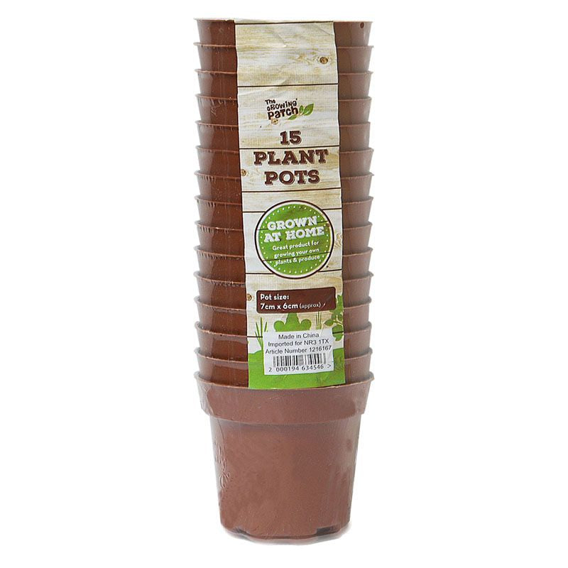 Growing Patch 15 Pack 7cm Plant Pots