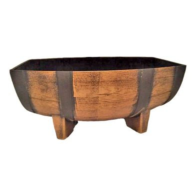 Medium Half Barrel Wooden Look Garden Planter