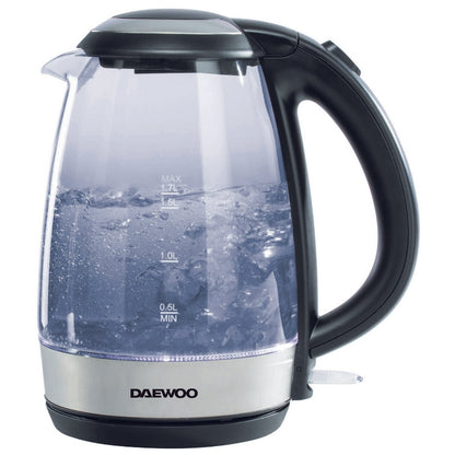 Illuminating Easy Fill Glass Kettle By Daewoo 1.7 Litre