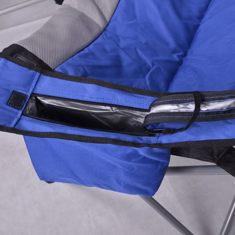 Luxury Padded Camping Chair with Drink Pocket - Blue