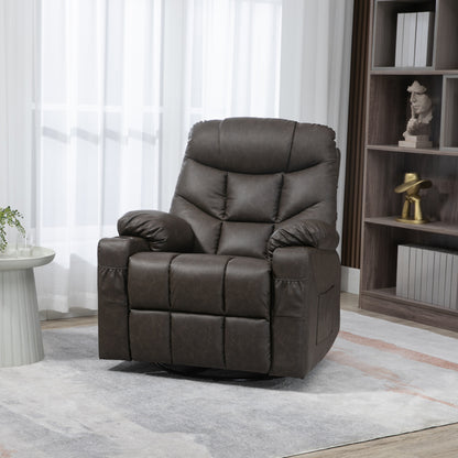 Homcom Faux Leather Reclining Armchair - Brown