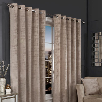 Hamilton McBride Mink Florence Blackout Eyelet Curtains 46 x 54