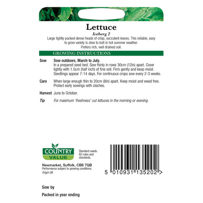 Country Value Lettuce Iceberg 2 Seeds