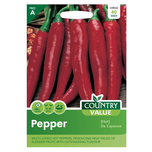 Country Value Pepper Hot De Cayenne Seeds