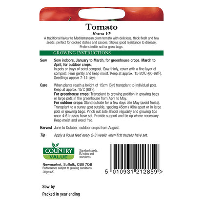 Country Value Tomato Roma VF Seeds