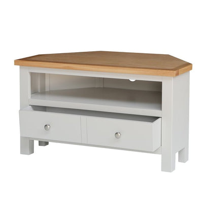 Lucerne TV Unit Oak Light Grey 1 Shelf 1 Drawer