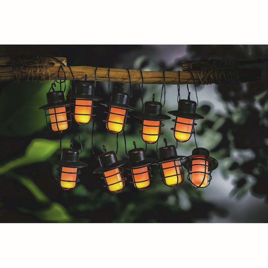 Lantern Solar Garden String Lights Decoration 10 Orange LED - 3.8m by Bright Garden