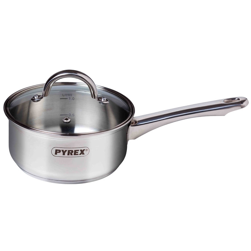 20cm Pyrex Master Stainless Steel Induction Saucepan & Lid