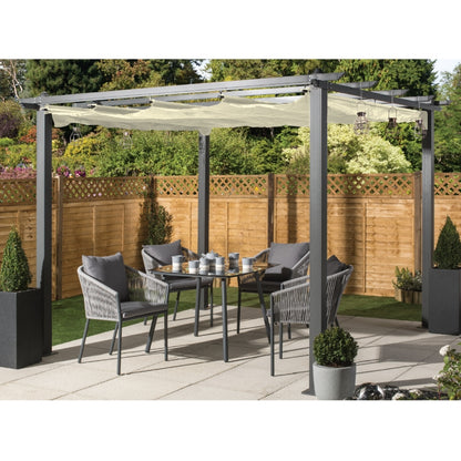 Premium Garden Gazebo 3x3m with a Charcoal Canopy + FREE Gazebo Cover Cream