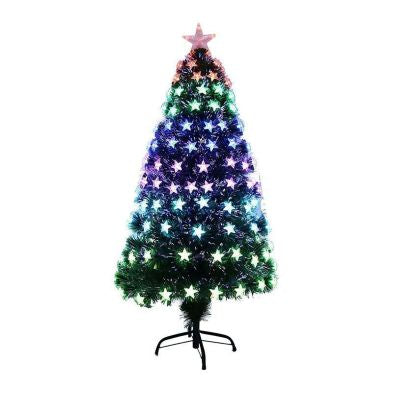 4ft Fibre Optic Christmas Tree Artificial - with LED Lights Multicoloured