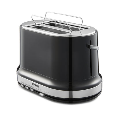 Toaster By Tower Belle 2 Slice - Black And Stainless Steel