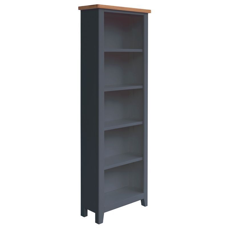 Aurora Midnight Tall Bookcase Oak 5 Shelves