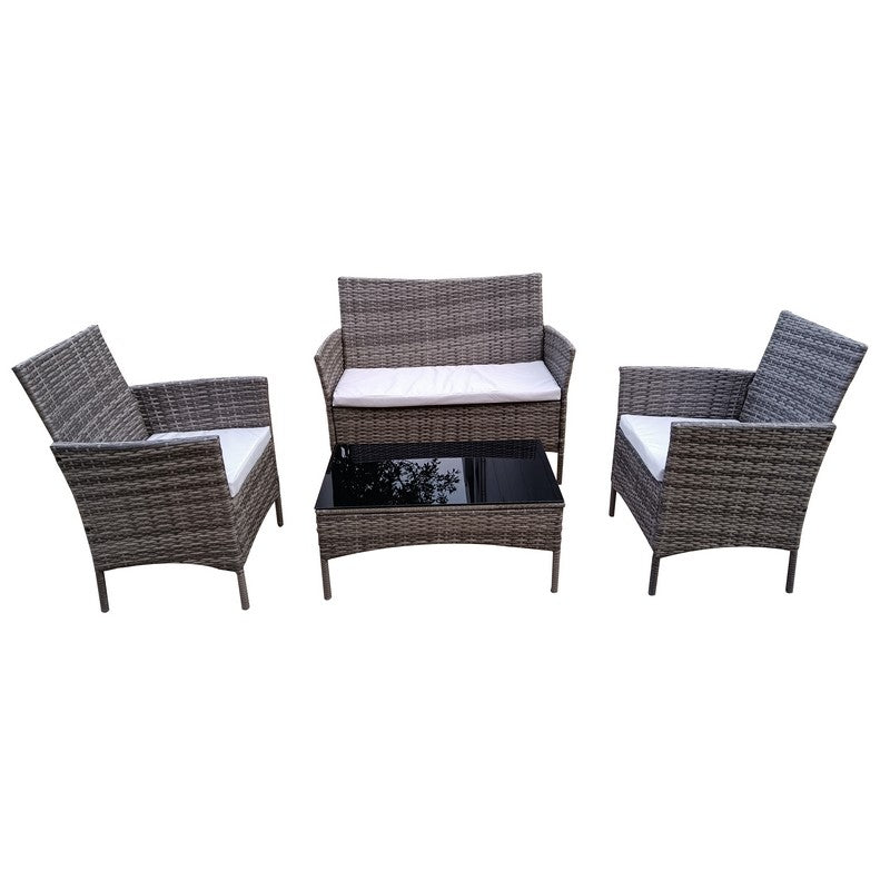 4 Seat Casual Rattan Furniture Set - Luxury Flat Weave Rattan - Avignon Collection by Croft - Croft Home & Garden