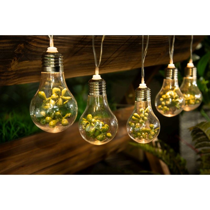 Terrarium Solar Garden String Lights Decoration 10 Warm White LED - 2m by Bright Garden