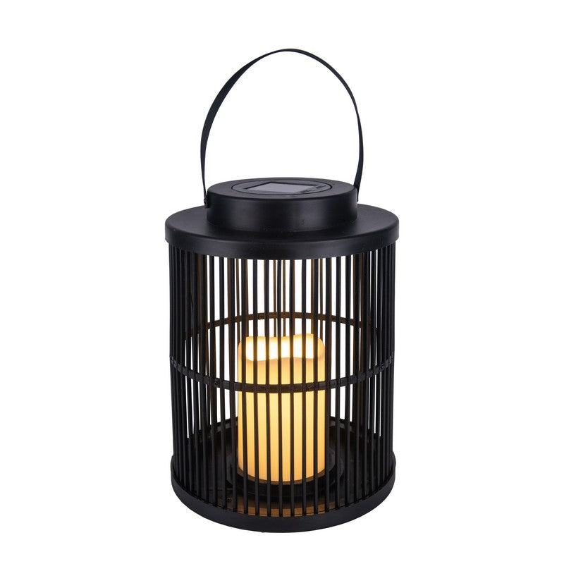 Candle Solar Garden Lantern Decoration Orange LED - 25cm Contemporary Artisan by Bright Garden