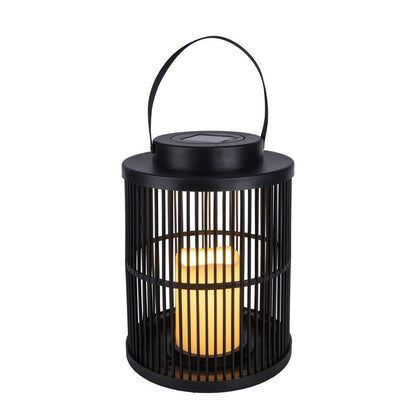 Candle Solar Garden Lantern Decoration Orange LED - 25cm Contemporary Artisan by Bright Garden