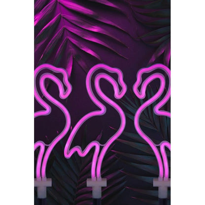 3 Pack Flamingo Solar Garden Stake Light Decoration Pink LED - 45cm Neon by Bright Garden