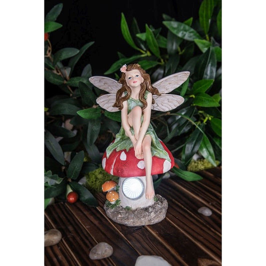 Fairy Solar Garden Light Ornament Decoration White LED - 26cm Woodland Wonder by Bright Garden