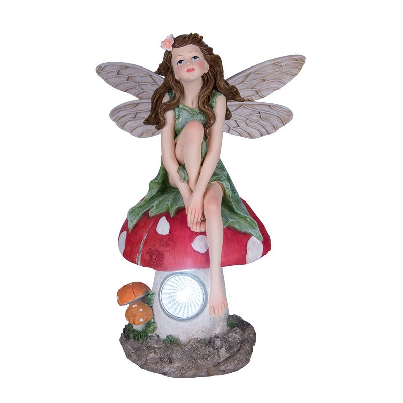 Fairy Solar Garden Light Ornament Decoration White LED - 26cm Woodland Wonder by Bright Garden