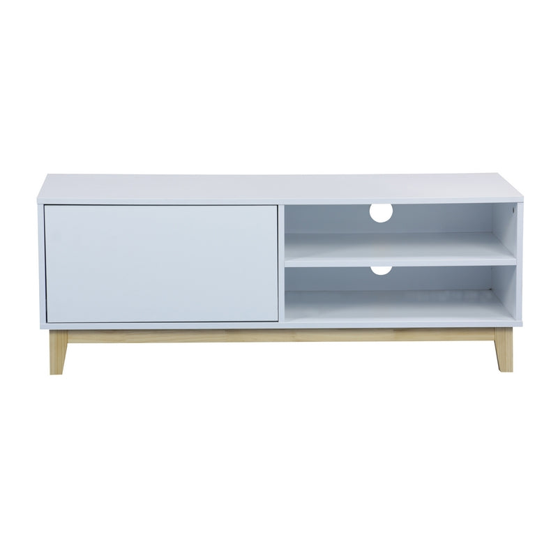 Malmo Large TV Unit White 1 Door 2 Shelves