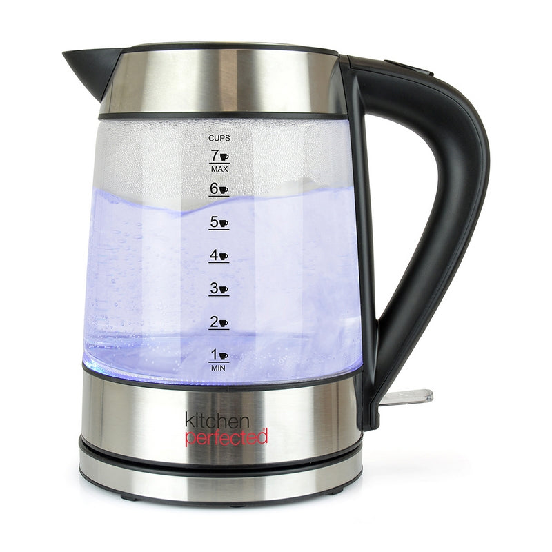 Cordless Glass And Steel Kettle By KitchenPerfected - 1.7 Litre