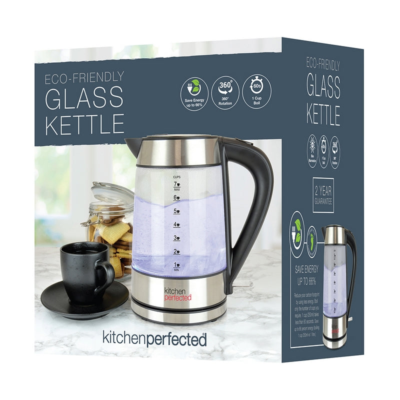 Cordless Glass And Steel Kettle By KitchenPerfected - 1.7 Litre