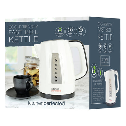 Fast Boil Cordless Kettle By KitchenPerfected - Cream And Black 1.5 Litre