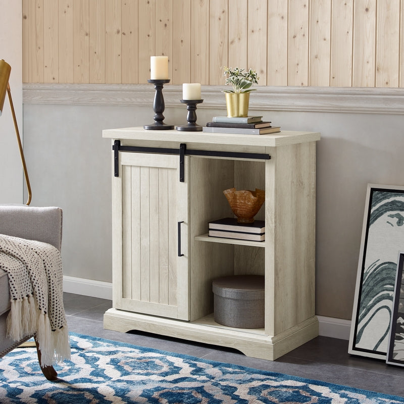 Rustic Sideboard Natural 1 Door 2 Shelves