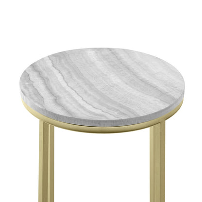 Deco Circular Side Table Gold and Grey