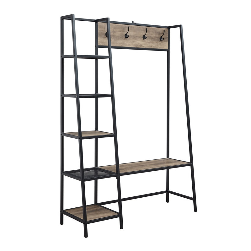 Rustic Tall Shelving Unit Black 5 Shelves