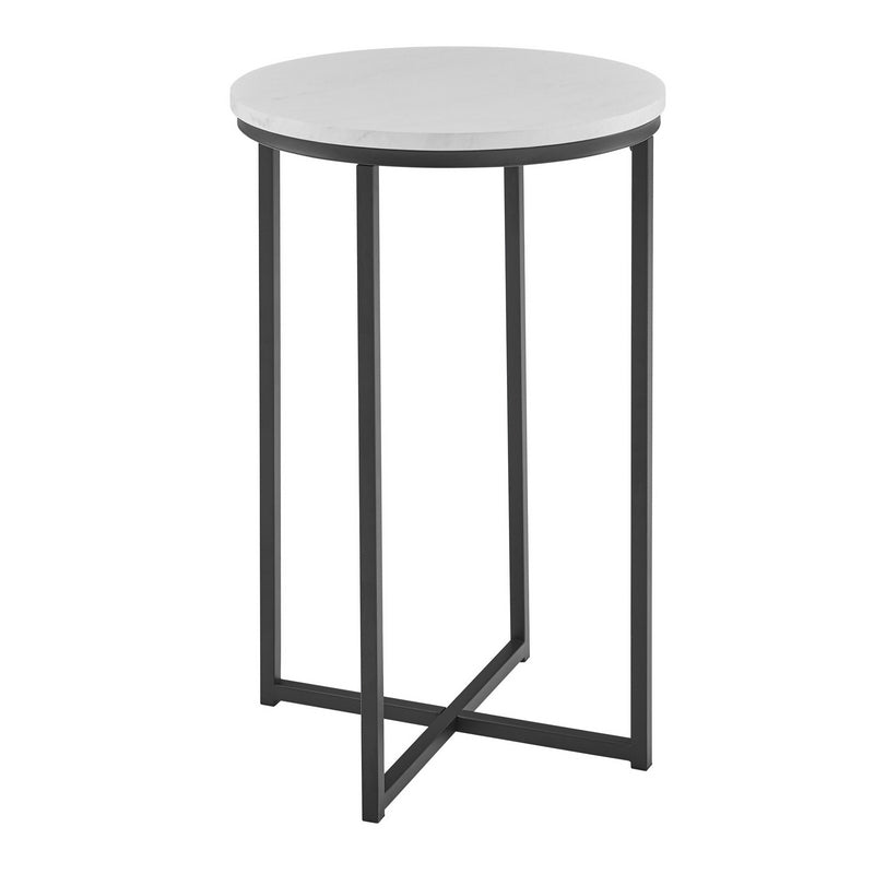 Deco Circular Side Table Black & White