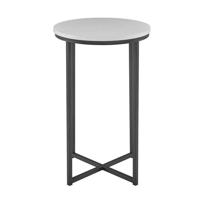 Deco Circular Side Table Black & White