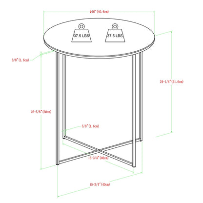 Deco Circular Side Table Black & White