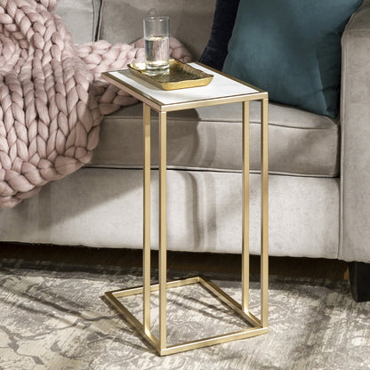 Deco Side Table Gold and White