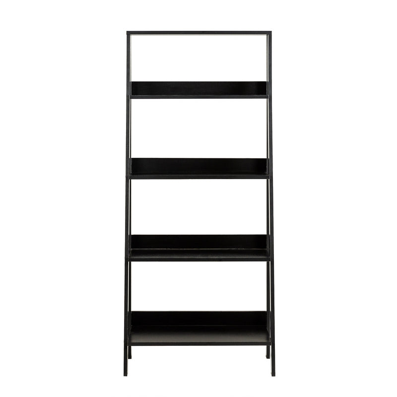 Ladder Tall Bookcase Black 4 Shelves