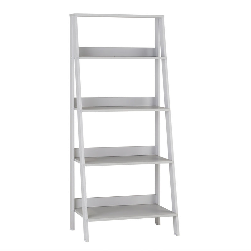 Ladder Tall Bookcase Grey 4 Shelves