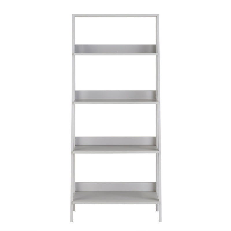 Ladder Tall Bookcase Grey 4 Shelves