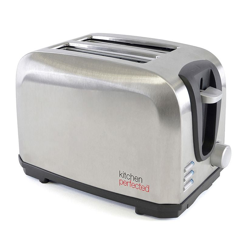 Kitchen Toaster Wide Slot 2 Slice 700W - Brushed Steel